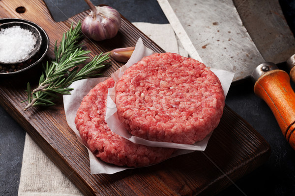 Stock photo: Raw minced beef meat for home made burgers