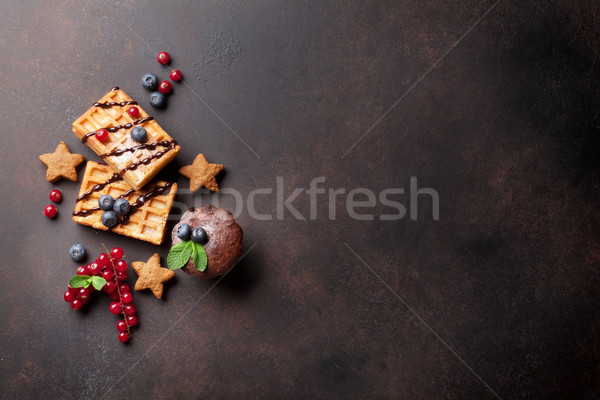 Stock photo: Waffles, candies and sweets