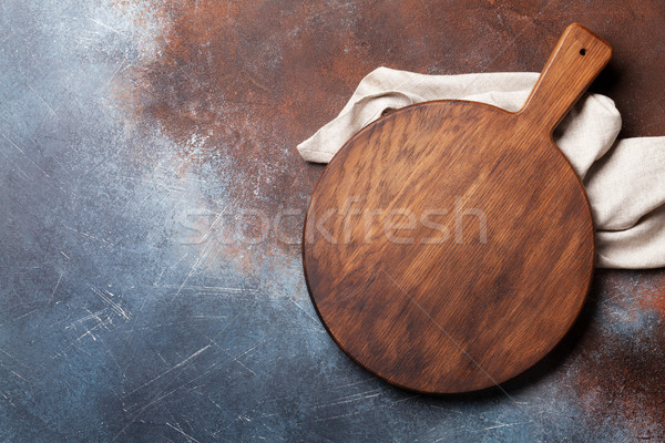 Deska do krojenia metal tabeli gotowania tle górę Zdjęcia stock © karandaev