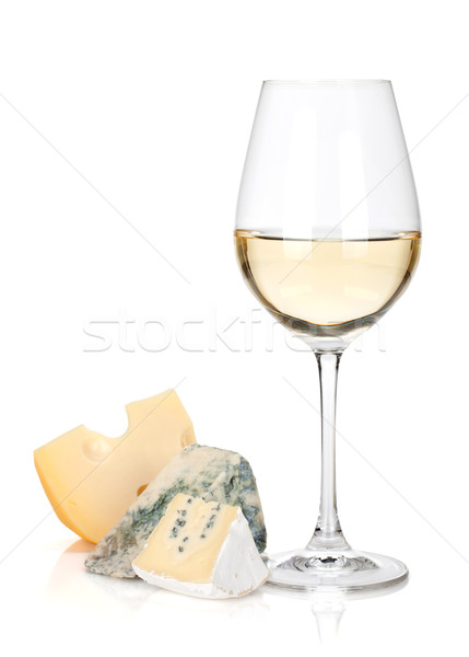 White wine glass and cheese Stock photo © karandaev