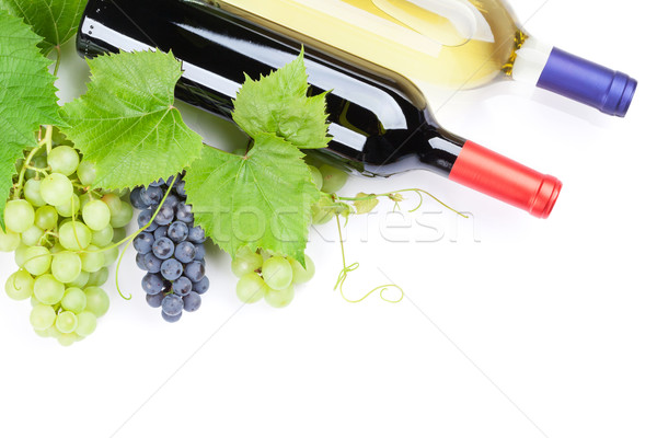 Сток-фото: красный · белый · виноград · вино · бутылок