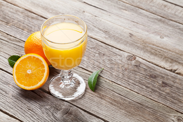 Stock photo: Fresh ripe oranges and juice