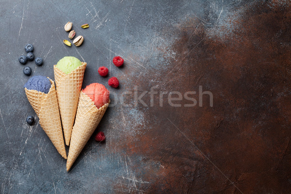 мороженым орехи Ягоды Top мнение пространстве Сток-фото © karandaev