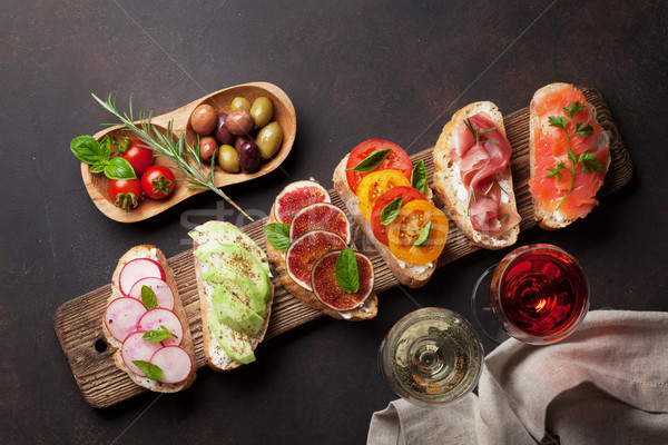 Spaniol tapas set traditional aperitive italian Imagine de stoc © karandaev