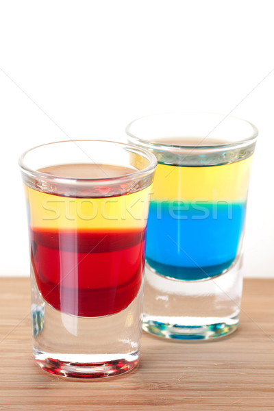 Erschossen Cocktail Sammlung rot blau Tequila Stock foto © karandaev