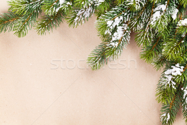 Foto stock: Navidad · nieve · espacio · de · la · copia · fondo · marco