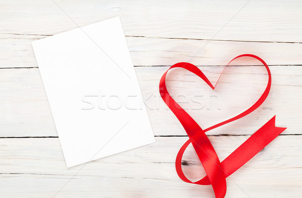 Foto stock: Tarjeta · de · regalo · corazón · cinta