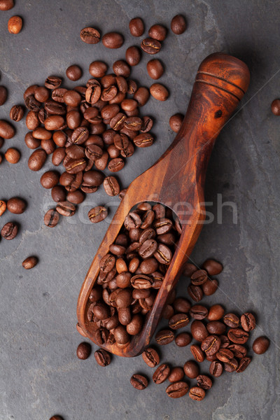 Stock fotó: Kávé · kő · asztal · felső · kilátás · textúra