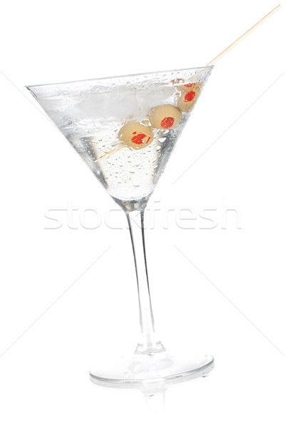 Koktél gyűjtemény klasszikus martini izolált fehér Stock fotó © karandaev
