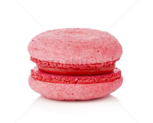 Roz macaron izolat alb fundal căpşună Imagine de stoc © karandaev