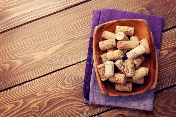 Wijn rustiek houten tafel top exemplaar ruimte Stockfoto © karandaev