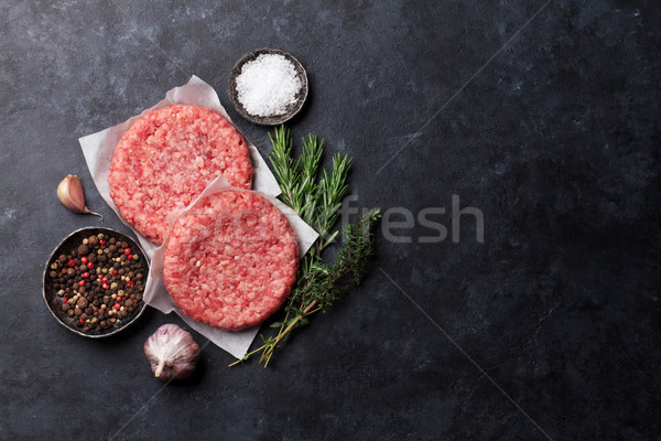 Raw minced beef meat for home made burgers Stock photo © karandaev