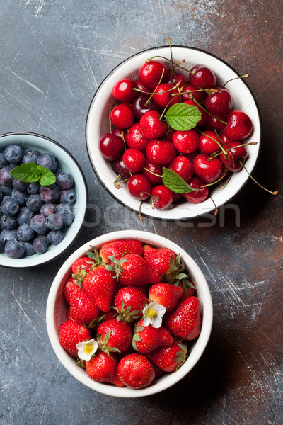 Fresh summer berries Stock photo © karandaev