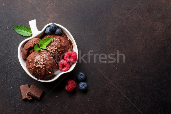 Ice cream with berries Stock photo © karandaev