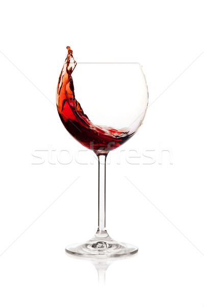 Splashing red wine in a glass Stock photo © karandaev
