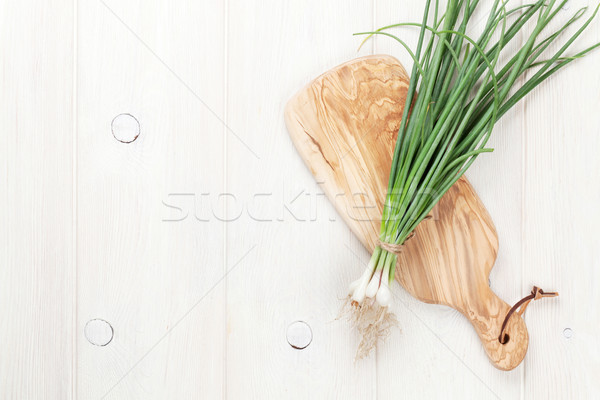 Fresh garden spring onion Stock photo © karandaev