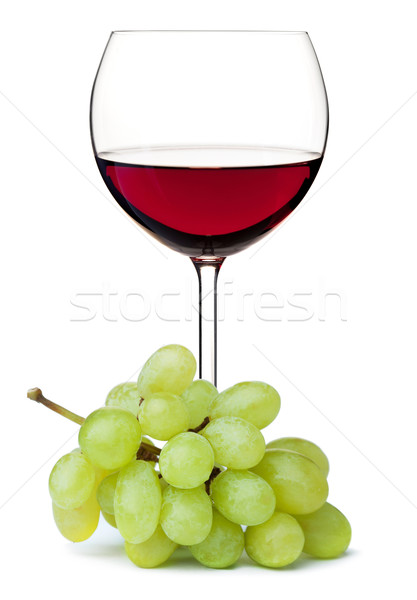 Red wine in glass with grape branch Stock photo © karandaev