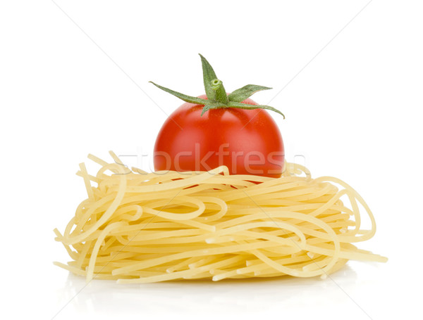 Olasz tészta koktélparadicsom izolált fehér levél Stock fotó © karandaev