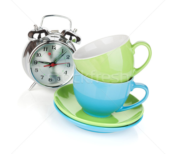 Foto stock: Manana · café · tiempo · aislado · blanco · alimentos