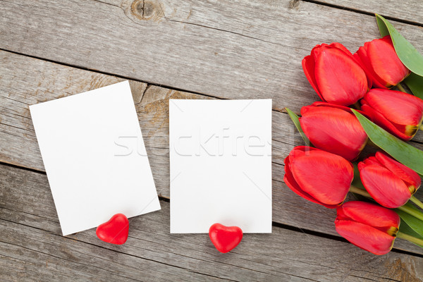 Foto stock: Frescos · tulipanes · foto · marcos · dulces · corazones