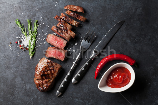 Grilled beef steak Stock photo © karandaev