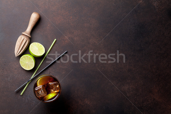 Cocktail glas top exemplaar ruimte partij Stockfoto © karandaev