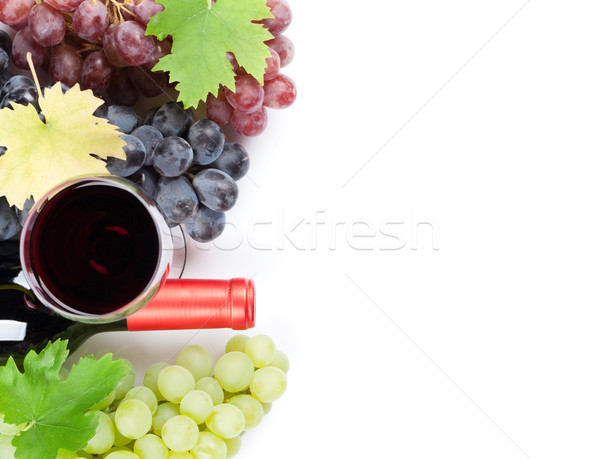 Stok fotoğraf: şarap · üzüm · yalıtılmış · beyaz · şarap · beyaz · üst