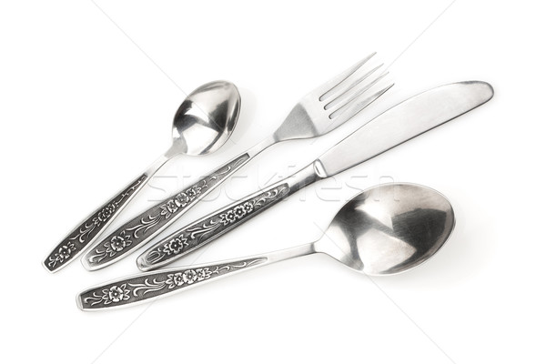 Silverware or flatware set of fork, spoons and knife Stock photo © karandaev