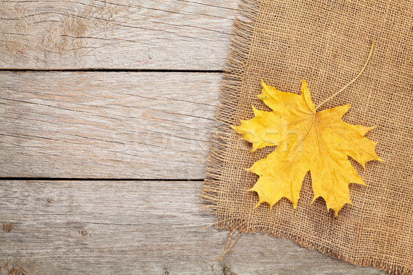 Herbst Ahorn Blätter Sackleinen Textur Kopie Raum Stock foto © karandaev