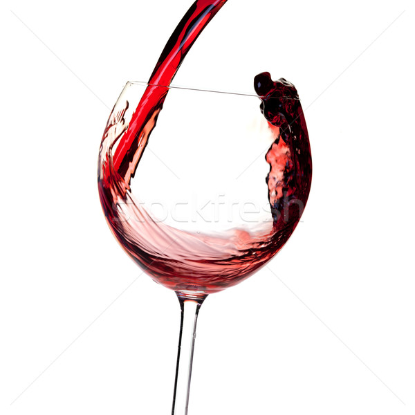 Foto stock: Vinho · coleção · vinho · tinto · vidro · isolado