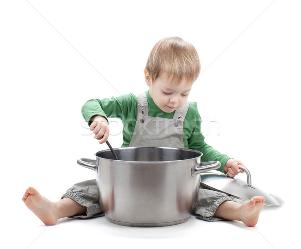 Bébé cuisson isolé blanche fond amusement [[stock_photo]] © karandaev