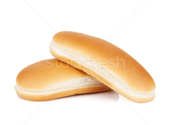 Stockfoto: Twee · hot · dog · geïsoleerd · witte · hond · achtergrond