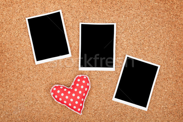 Polaroid Foto Frames Kork Textur Papier Stock foto © karandaev
