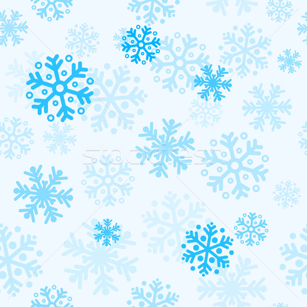 Absztrakt karácsony végtelen minta hópelyhek kék hó Stock fotó © karandaev