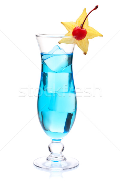 синий коктейль тропические изолированный белый вечеринка Сток-фото © karandaev