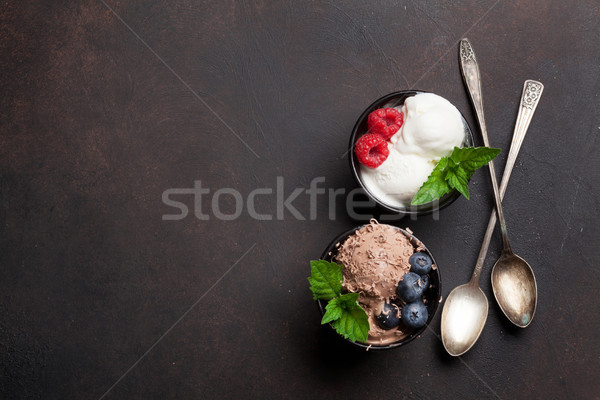 Ice cream with berries Stock photo © karandaev