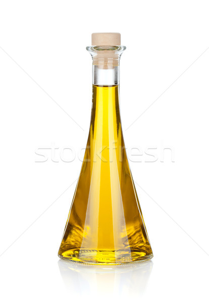 Ulei de măsline sticlă izolat alb fruct sticlă Imagine de stoc © karandaev