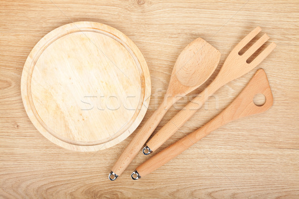 Cozinha utensílios mesa de madeira casa grupo vintage Foto stock © karandaev
