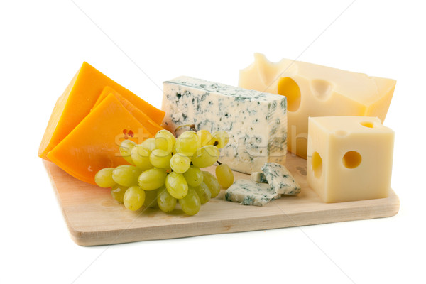 Cheese and grapes Stock photo © karandaev