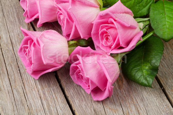 Stock photo: Pink roses bouquet