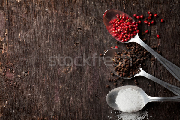Pepper and salt spices Stock photo © karandaev