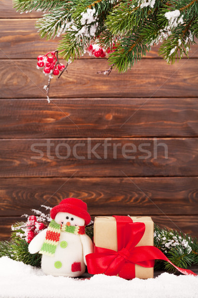 Noël carte de vœux noël arbre bonhomme de neige jouet [[stock_photo]] © karandaev