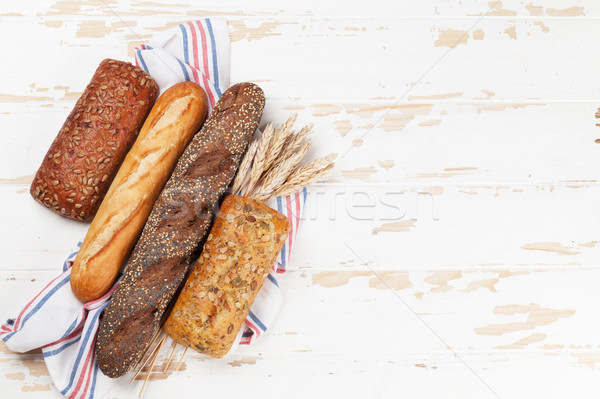 Various crusty bread and buns Stock photo © karandaev