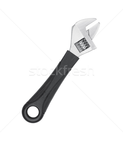 Verstellbarer Schraubenschlüssel Tool isoliert weiß Arbeit Hintergrund Stock foto © karandaev