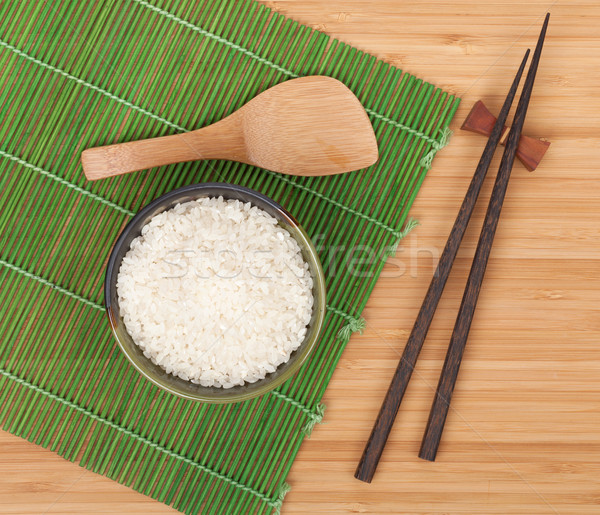 Japońskie jedzenie składniki przybory bambusa tabeli chińczyk Zdjęcia stock © karandaev