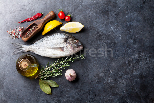 Fish cooking ingredients Stock photo © karandaev