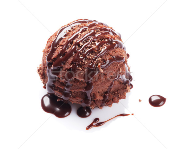 Stock fotó: Fagylalt · merítőkanál · csokoládé · izolált · fehér · gyümölcs