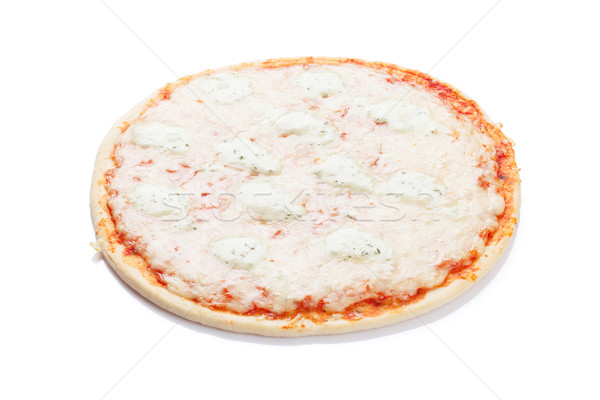 Pizza Mozzarella isoliert weiß Blatt Hintergrund Stock foto © karandaev
