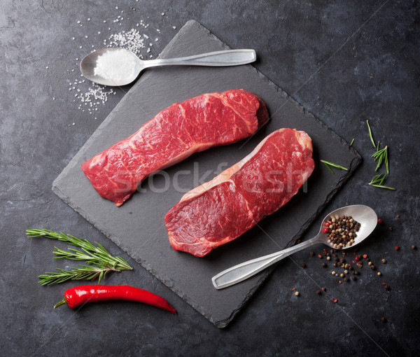 Stock photo: Raw striploin steak