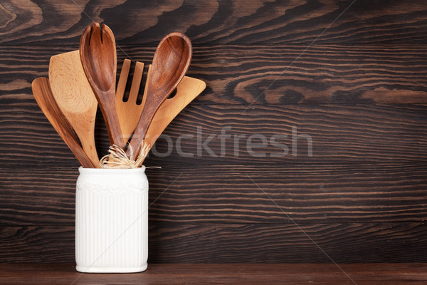 Stockfoto: Keuken · houten · muur · ruimte · home